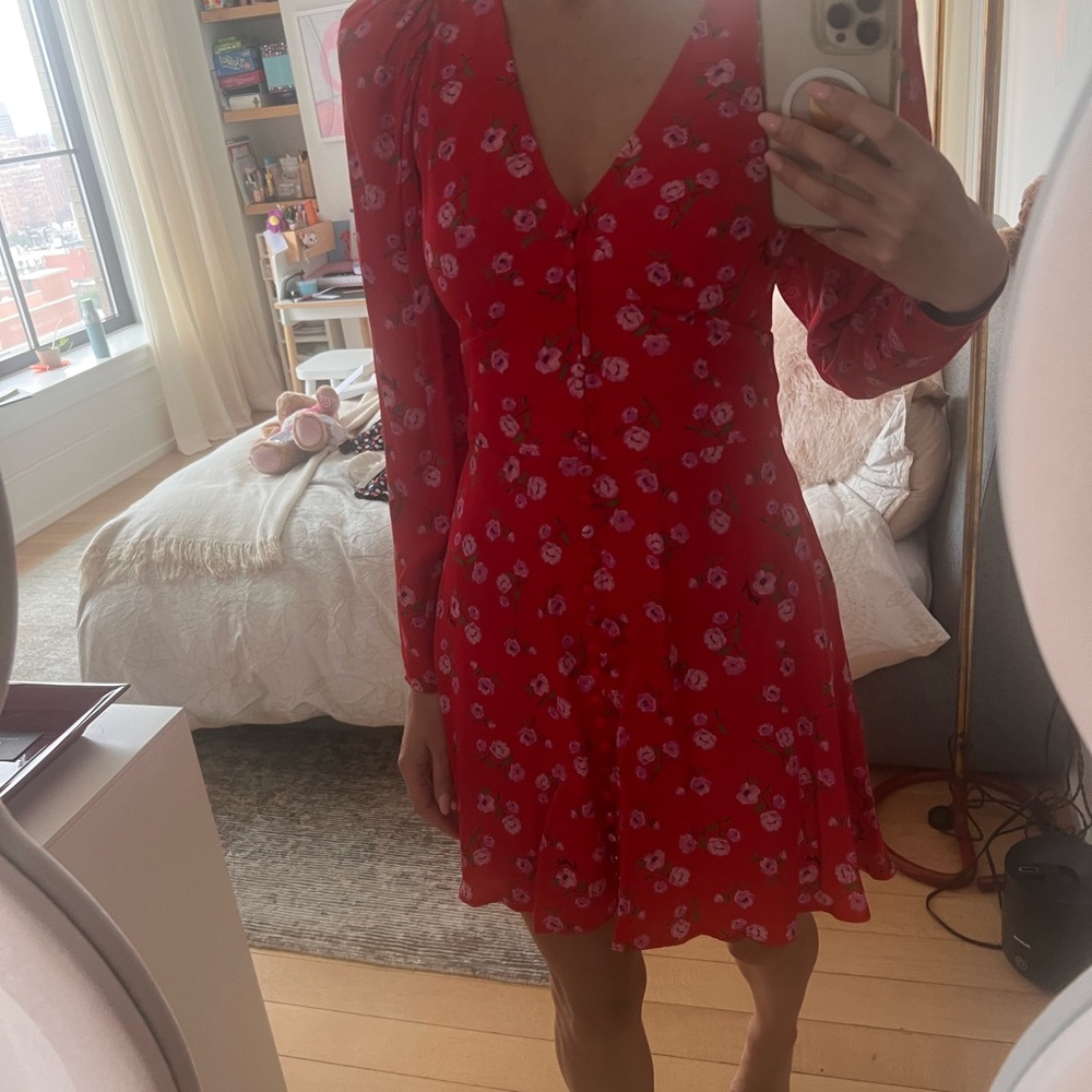 Red V-Neck Sleeveless Sundress for Wedding Guests